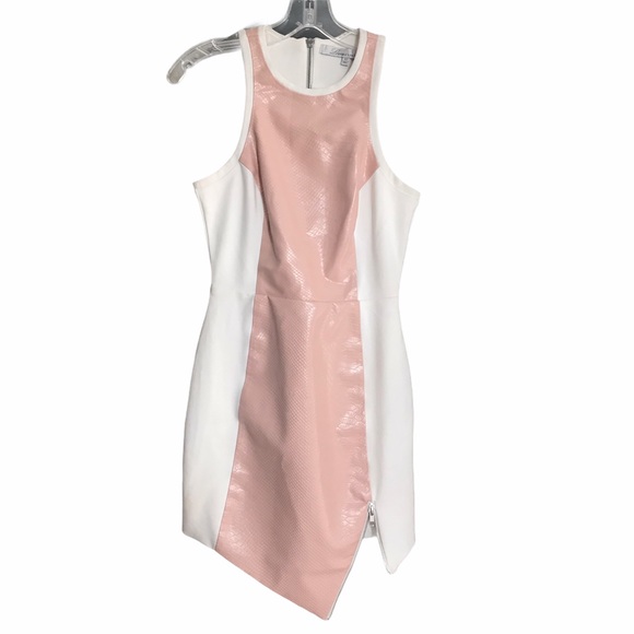 Lovers + Friends Dresses & Skirts - Lovers + Friends pink white faux leather dress XS